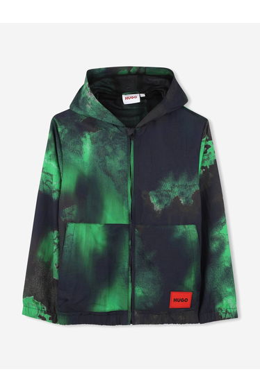 Boys Hooded Windbreaker in Green