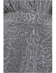 Goddiva Sequin Lurex Flutter Sleeve Maxi Dress - Silver - 3