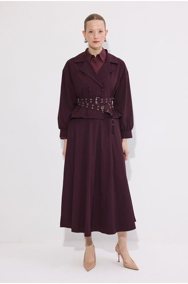 BELTED JACKET SKIRT SET