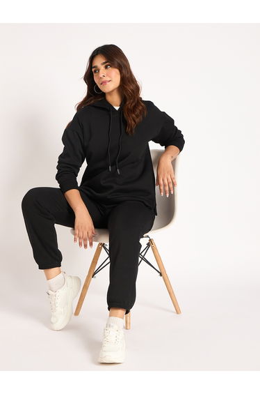 Women Black Fleece Joggers