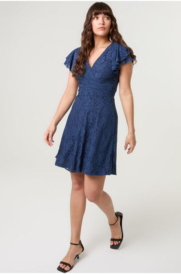 Lace Angel Sleeve Mini Dress