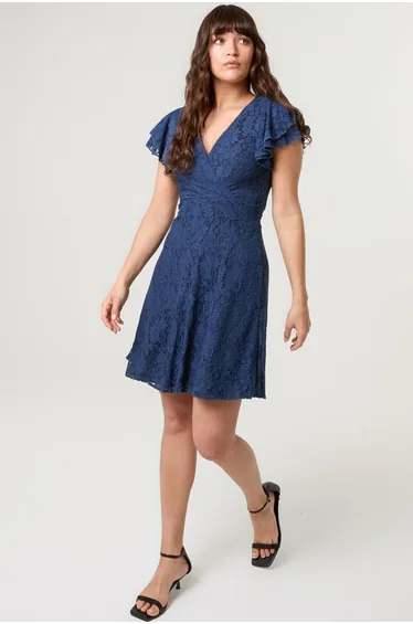 Lace Angel Sleeve Mini Dress