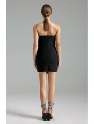 Kyler Satin Bowknow Bandage Mini Dress - 2