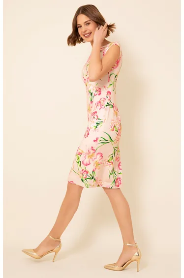 فستان أليا ستريت ميدي بقصة مستقيمة بطبعة أزهار