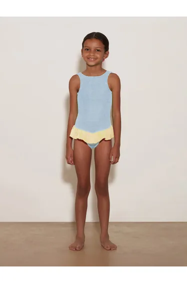 HUNZA G Girls Denise Swimsuit in Blue
