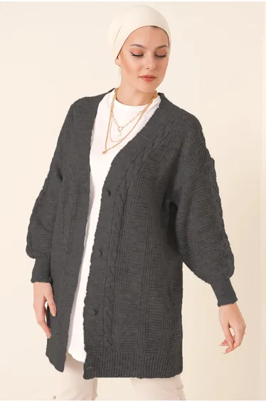 BDART Textured Seersucker V-Neck Button Cardigan