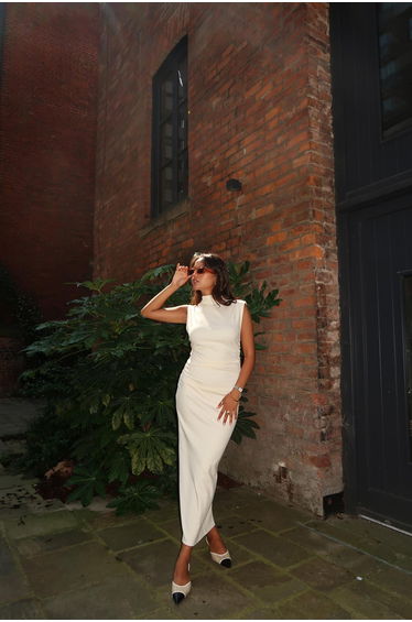 Vanilla Sleeveless Bodycon Midi-Dress