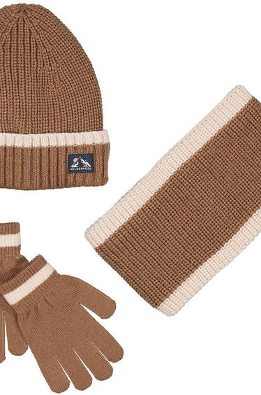 Hat, Snood and Gloves Set with Fleece Lining