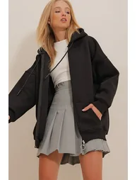 هودي أسود بسحاب