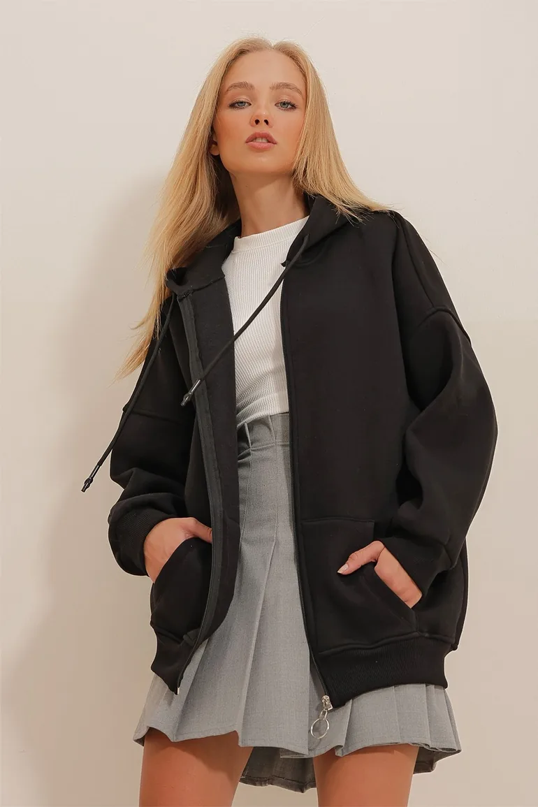 هودي أسود بسحاب - 4