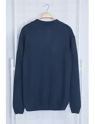 Indigo FL Regular Half Turtleneck Plain Knitwear Sweater - 5
