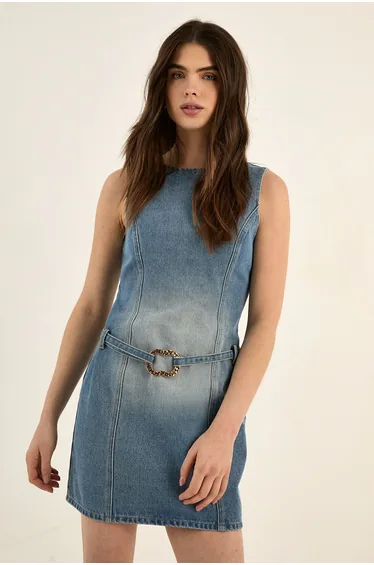 Ring Trim Detail Mini Dress