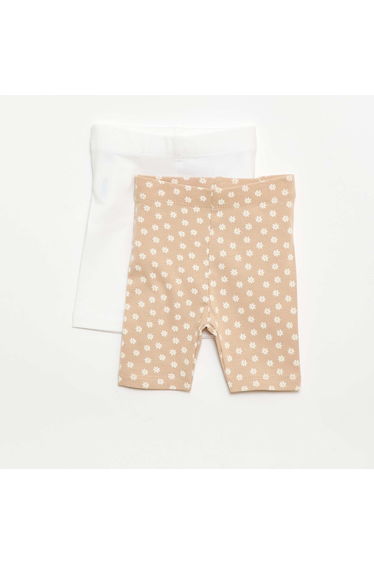 2-pack of cropped leggings BEIGE