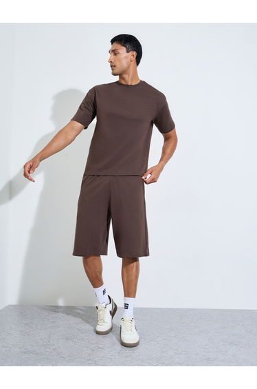 Men Slogan Print Oversized T-Shirt and Shorts Set