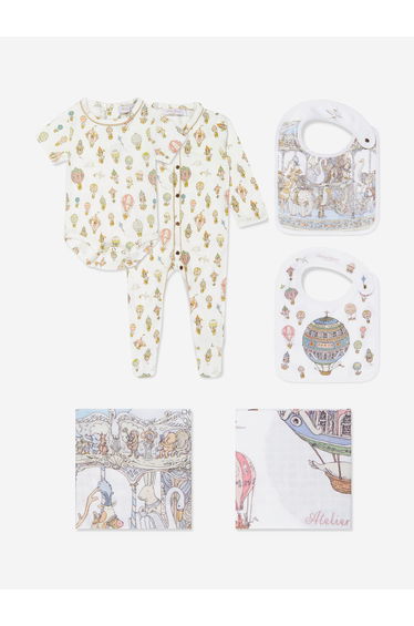 Atelier Choux Baby Carousel Luxury Gift Set in White