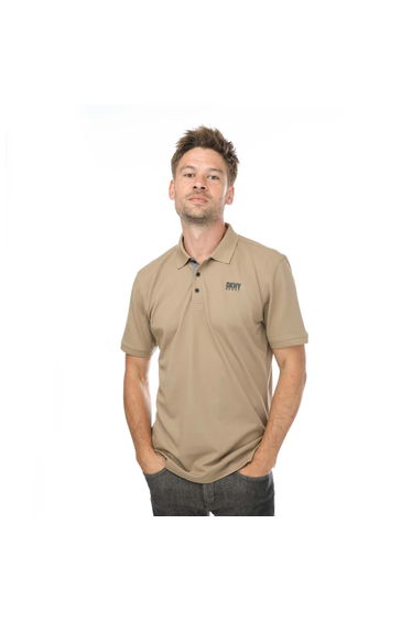 Men's DKNY Tonal Logo Polo in Cream