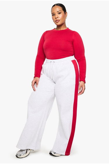 PLUS SIDE STRIPE WIDE LEG JOGGERS