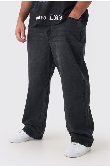 Plus Relaxed Rigid Jean - washed black