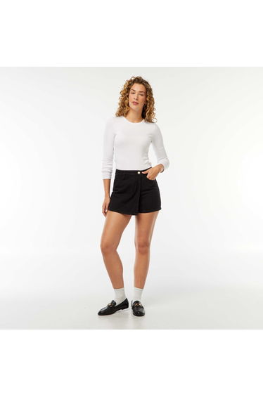 Short denim skort GREY