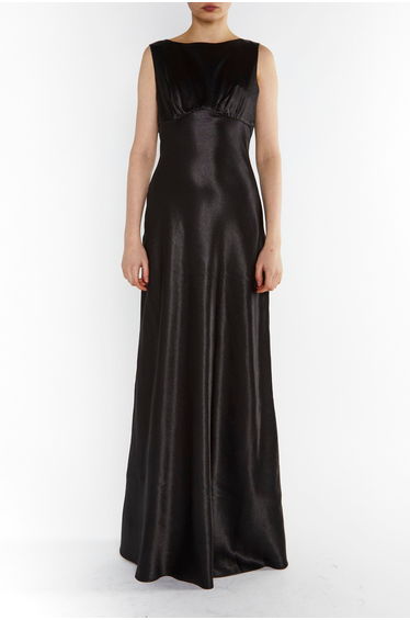 Natalie Black Cowl-Back Maxi Dress