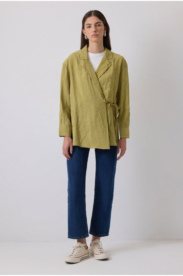 TEXTURED DOUBLE BREASTED KIMONO