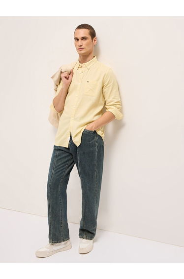 Men Solid Cotton Linen Casual Shirt