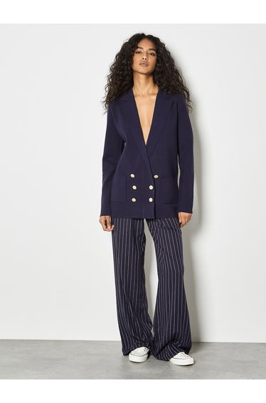 Rib Knitted Blazer