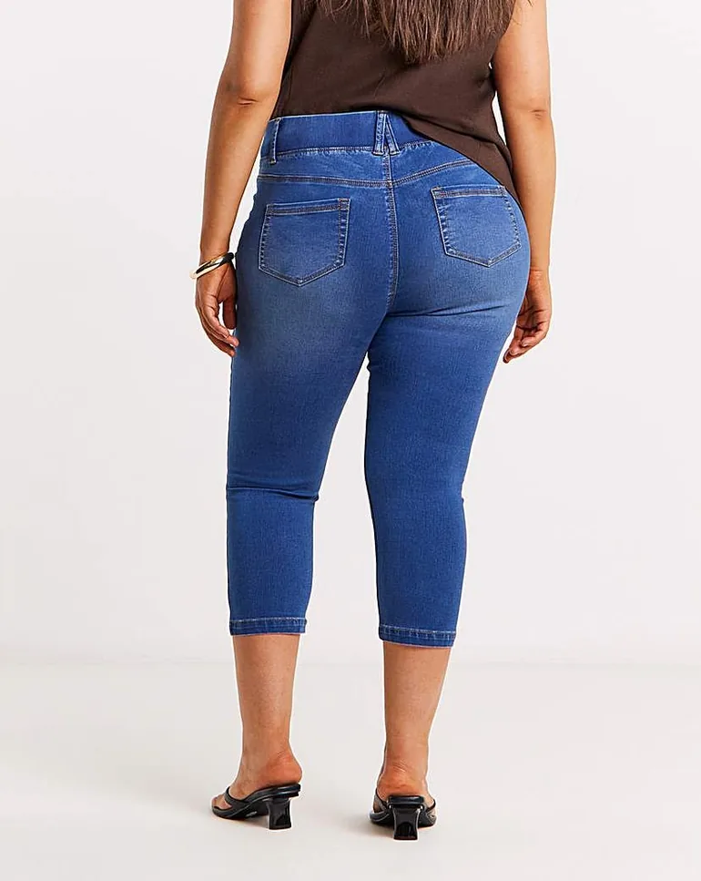 Bright Blue Skinny Cropped Jeggings - 4