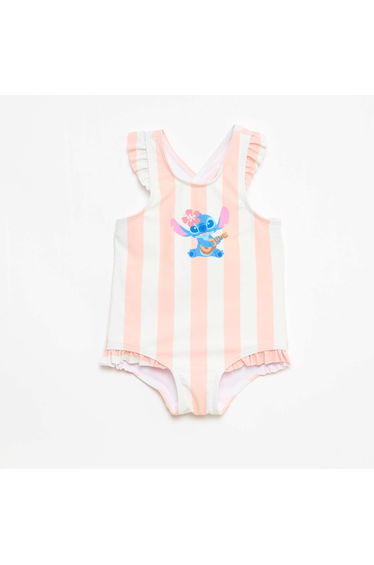 Disney \'Stitch\' Striped Swimsuit ORANGE