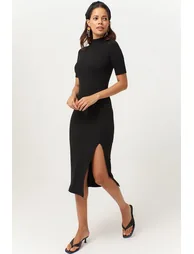 Black Bodycon Midaxi Jumper Dress - 1