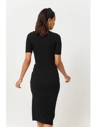 Black Bodycon Midaxi Jumper Dress - 5