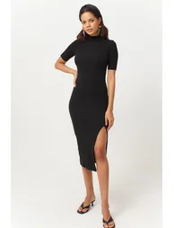 Black Bodycon Midaxi Jumper Dress