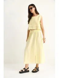 LUCCI Textured Cotton Tunic and Wide Leg Pants Set - 2