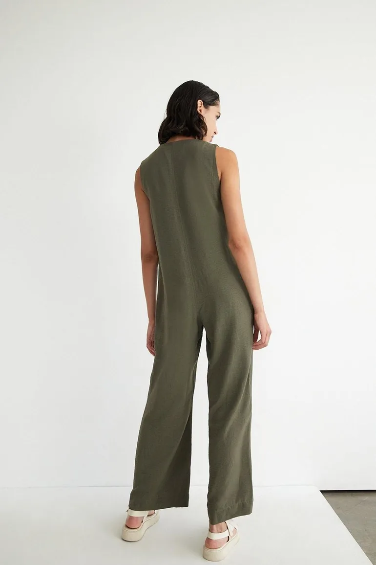 Topstitch Zip Jumpsuit - 2