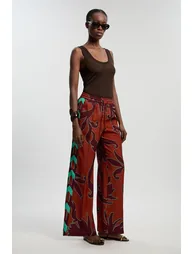 Western Printed Twill Woven Straight Trousers