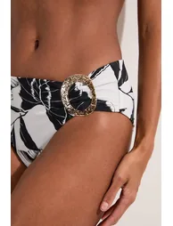 Palm Print High Waisted Detail Bikini Bottoms - 1