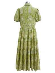 Boho Charm Embroidered Floral Eyelet Midi Dress - 11