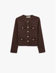 Crew Neck Cardigan - 4