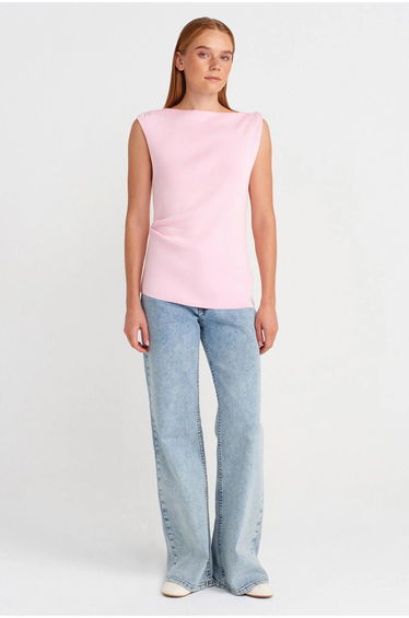 Dilvin Sleeveless Boat Neck Knit Blouse product thumbnail 4