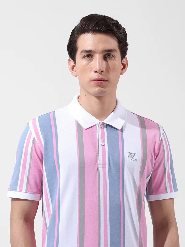 Men Regular Fit Striped Polo - 6