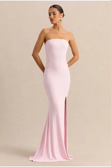 Melva | Light Pink Bandeau Maxi Dress
