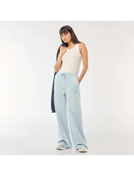 Solid Color Cotton Joggers BLUE