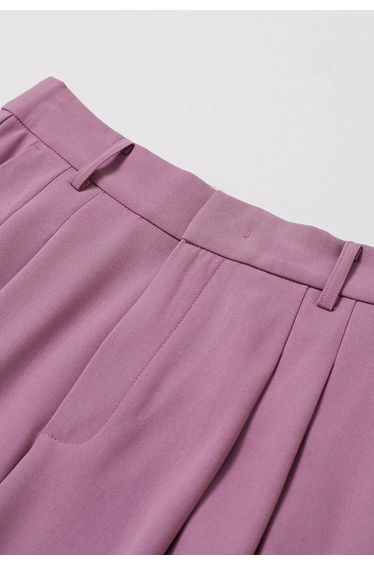 Belted Side Pocket Pleated Pants in Purple product thumbnail 3