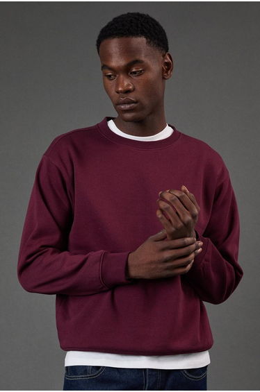 Burgundy Crew Neck Sweatshirt product thumbnail 4