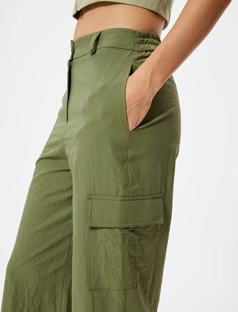 Wide Leg Cargo Pants - 4
