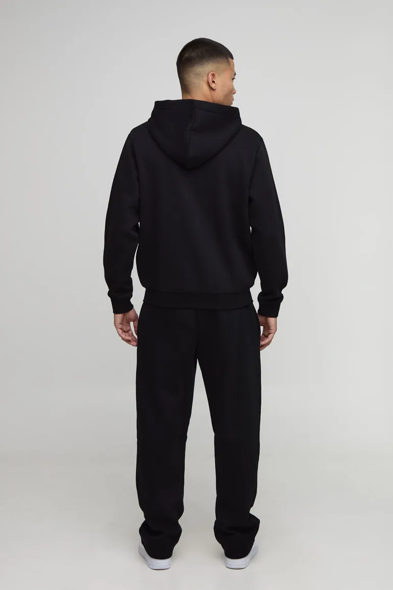 Basic BM Signature Regular Fit Zip Through Hoodie - black - 1