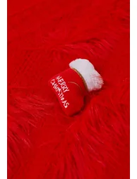 Christmas Elements Fluffy Knit Cardigan in Red - 3