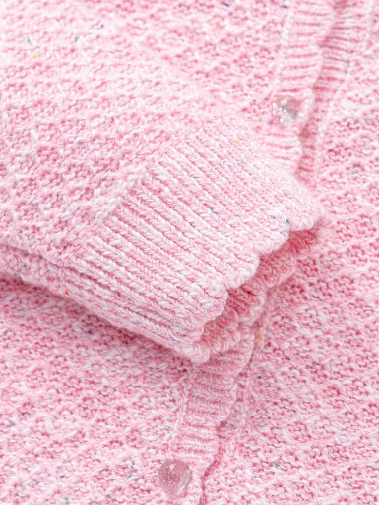 Girls' Textured Knit Cardigan - 4