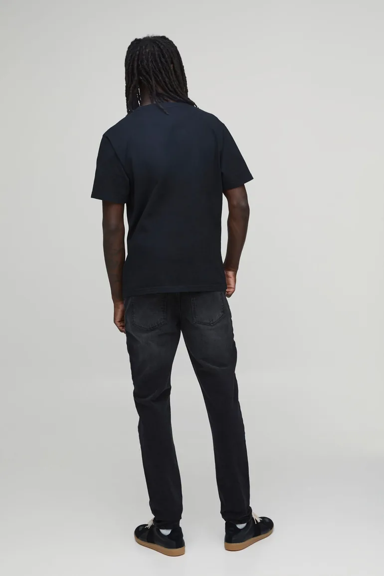 Basic Slim Fit Jeans - washed black - 3