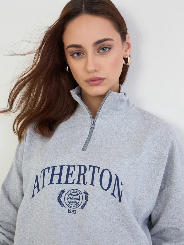 Grey Oversized Longline Sweatshirt and Joggers Co-Ords - 2